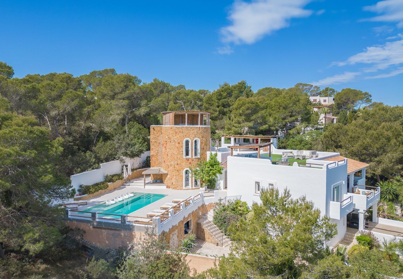 Vue aérienne de la Villa Horizonte à Ibiza