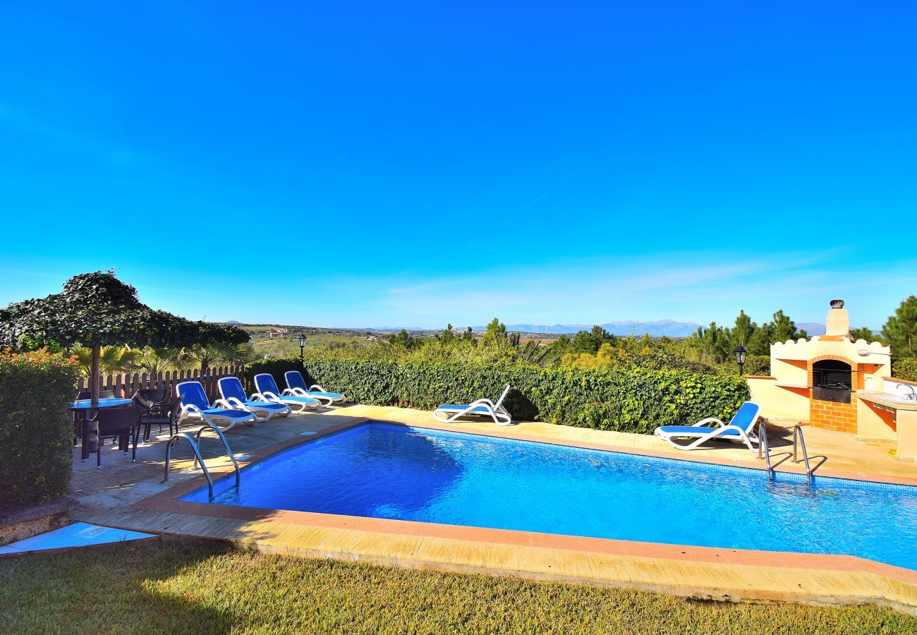 jardin, piscine, vue, campagne, finca, location vacances Mallorca