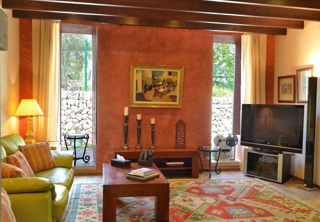 villa de luxe, rustique, jardin piscine, équipements