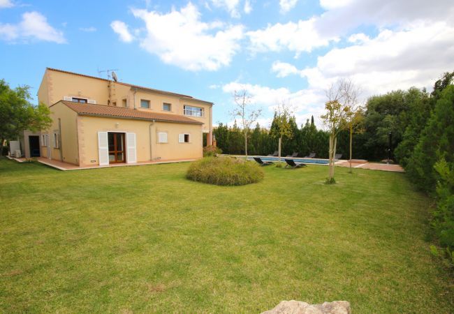 Villa with pool for 8 people in Sa Pobla, Mallorca. Villa with views to the mountain, garden and pool for 8 people in Sa Pobla, Mallorca. 4 bedrooms, perfect for families.