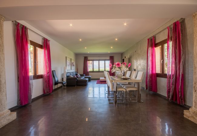 Villa with pool for 8 people in Sa Pobla, Mallorca. 3 double bedrooms, 2 bathrooms, large private pool, nice barbecue area, children's playground, free wifi-high-speed internet