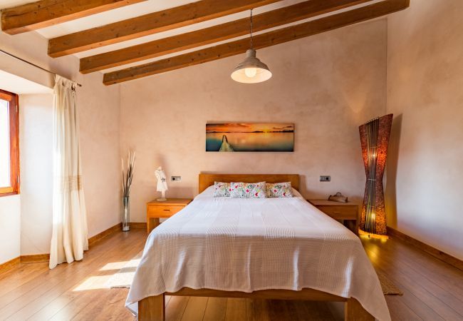 House with pool for 6 people in Binissalem, Mallorca. 3 DBR, 2 BR, 1 shower bathroom outside, AC, free wifi, fenced pool, barbecue and sun terrace.