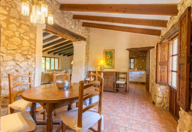 Finca with pool for 6 people + babies in Sa Pobla, Mallorca. 3 DBR, 3 BR, AC, fireplace, free wifi, fenced pool, huge garden with great barbecue zone and lots of space for playing