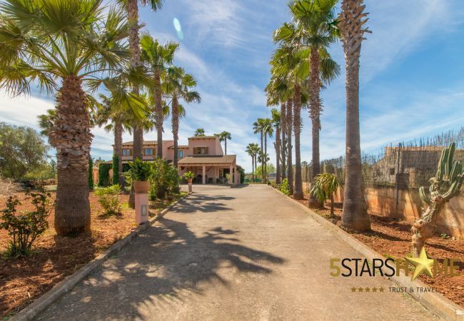 Rural house with pool for 8 persons in Santa Margalida, Mallorca 4 double bedrooms, 3 bathrooms, free WIFI, garden, pool, terrace, BBQ, children's area, central heating, AC in bedrooms.