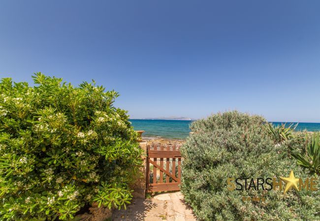 House facing the sea for 6 adults + babies in Colonia de Sant Pere. 3 DBR, 2 bathrooms, AC ( cold/warm), satellite tv, free wifi internet, terraces and garden, unforgettable sea views